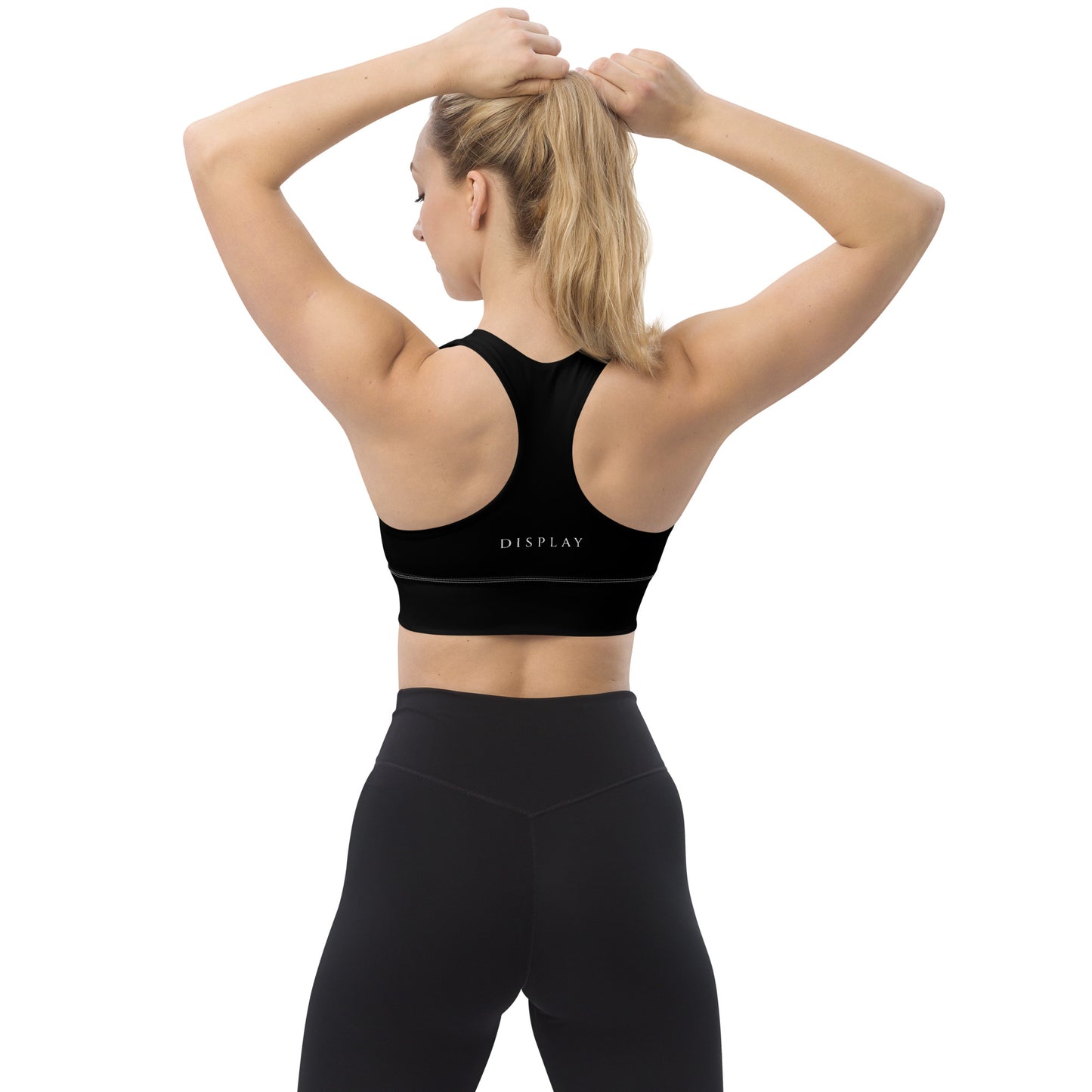 Black Sports Bra White Stitch