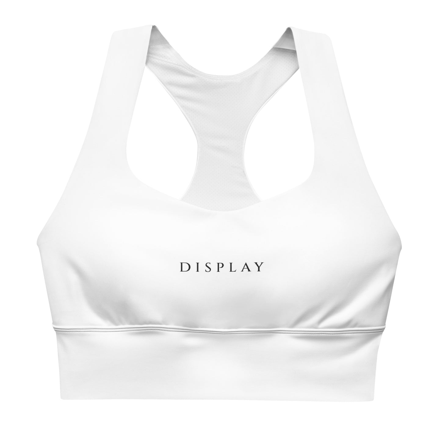 White Sports Bra Black Stitch