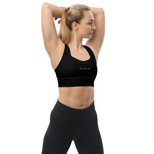 Black Sports Bra White Stitch