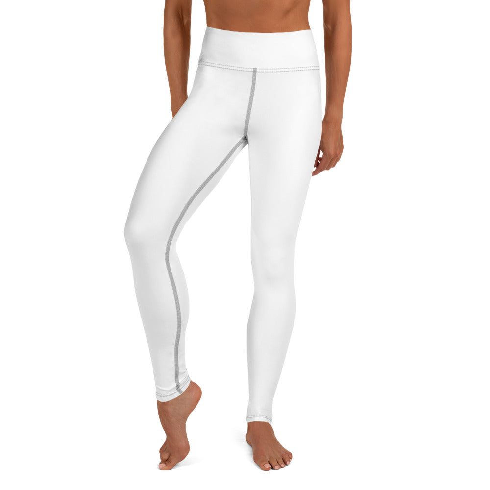 White Leggings Black Stitch