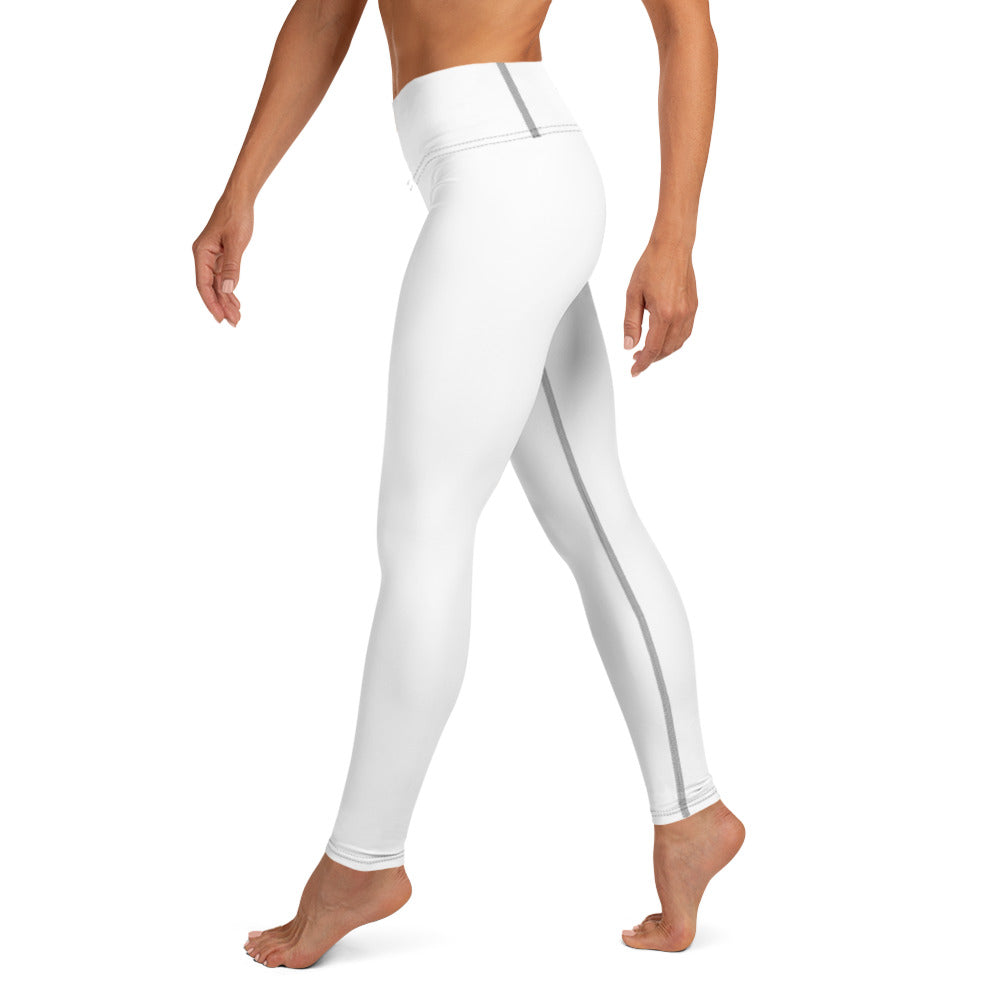 White Leggings Black Stitch